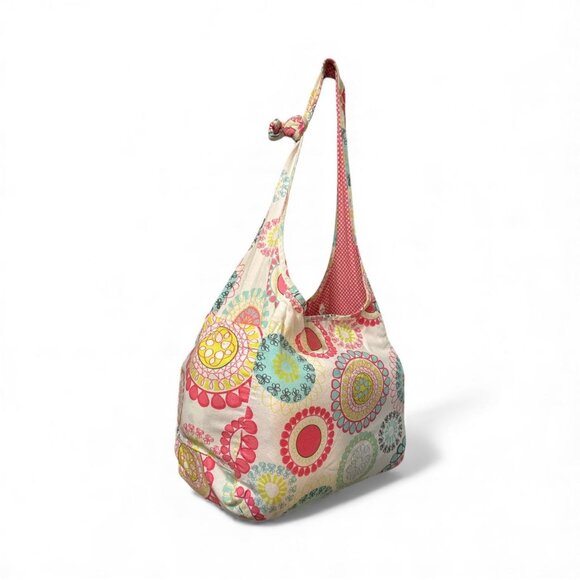 Thirty-One Colorful Boho Print Cotton Canvas Crossbody Bag With Adjustable Strap - Picture 7 of 10